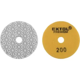   EXTOL PREMIUM gyémánt csiszolókorong/polírkorong, csempe élcsiszoló, tépőzáras; 100mm, P200, száraz és vizes