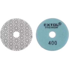   EXTOL PREMIUM gyémánt csiszolókorong/polírkorong, csempe élcsiszoló, tépőzáras; 100mm, P400, száraz és vizes