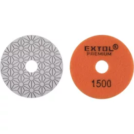   EXTOL PREMIUM gyémánt csiszolókorong/polírkorong, csempe élcsiszoló, tépőzáras; 100mm, P1500, száraz és vizes