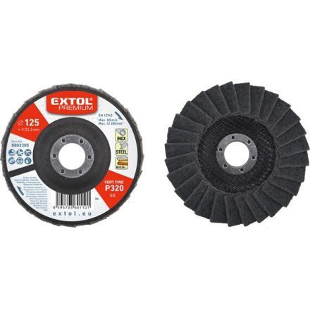EXTOL PREMIUM lamellás csiszoló INOX, acél és ALU munkadarabok csiszolására, 125×22mm; P320 (darabáras, de csak ötösével rendelhető)