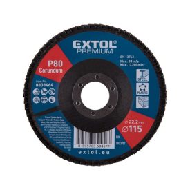   EXTOL PREMIUM lamellás csiszoló acél, Alu, műa. és fa munkadarabok csiszolására, 115×22mm; P100, kúpos,max.:13.200 ford./perc, EN13743
