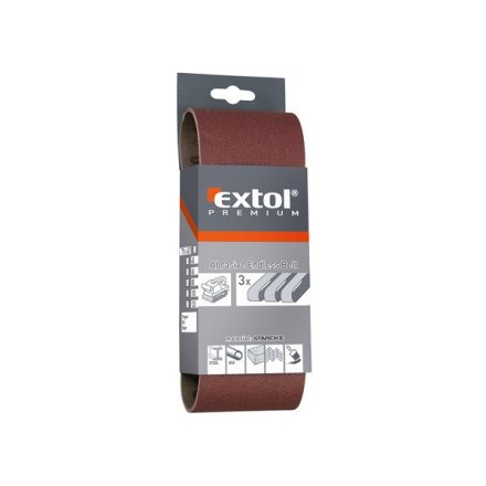 EXTOL PREMIUM csiszolószalag klt. 75×533mm 3 db P80