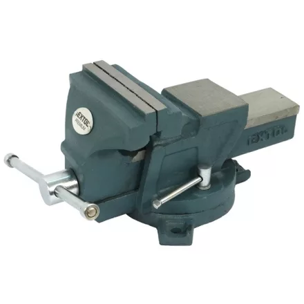 EXTOL PREMIUM 5 év satu forgatható;100 mm, 5 kg, max.befogás: 100mm, max. összeszorító erő: 12kN, pofák keménysége: HRC 48-52