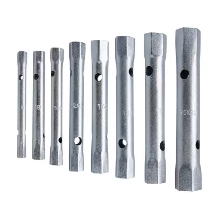 EXTOL PREMIUM 5 év csőkulcs klt., 10db (8 csőkulcs+2 hajtóvas), CrV., 6-22mm (6×7;8×9;10×11;12×13;14×15; 16×17;18×19;20×22)