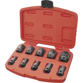   EXTOL PREMIUM 5 év gépi (impakt) dugófej klt. 1/2", 10db, 9-27mm × 37 mm ; feketített, műanyag tartóban