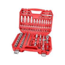   EXTOL PREMIUM 5 év dugókulcs klt., CV., racsnis 45fog ; 1/4" és 1/2", 94db, 4-32mm, 32db bit(lapos, kereszt,imbusz,torx), gyertyakulcs16&21