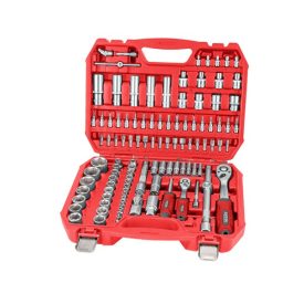   EXTOL PREMIUM 5 év dugókulcs klt., CV., racsnis 45fog ; 1/4" és 1/2", 110db, 4-32mm, 32db bit(lapos, kereszt,imbusz,torx), gyertyakulcs