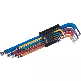  EXTOL PREMIUM 5 év imbuszkulcs klt., 9db, HEX, több színű, extra hosszú, gömbfej, H 1,5-10mm, S2, krómozott