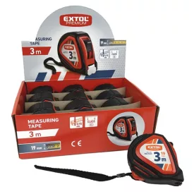   EXTOL PREMIUM 5 év mérőszalag, gumírozott, 1 stoppos, 3m×19mm