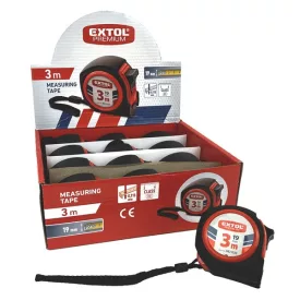   EXTOL PREMIUM 5 év mérőszalag, gumírozott, 1 stoppos, 3m×19mm