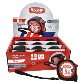   EXTOL PREMIUM 5 év mérőszalag, gumírozott, 1 stoppos, 5m×19mm