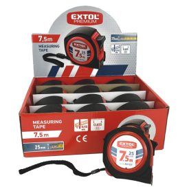   EXTOL PREMIUM 5 év mérőszalag, gumírozott, 1 stoppos, 7,5m×25mm