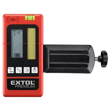 EXTOL PREMIUM 5 év lézeres vevő/detektor/jelfogó vízszintezőhöz, PIROS és ZÖLD, 50m