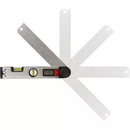 EXTOL PREMIUM 5 év vízmérték, digitális szögmérővel,  305mm, 2 libella, ±0,5mm/1m, illetve 0-225°, ±0,3°,  LCD kijelző