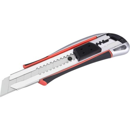 EXTOL PREMIUM tapétavágó kés, autolock, fémházas, 25mm, gumírozott, pótpenge: 9126, 8855093