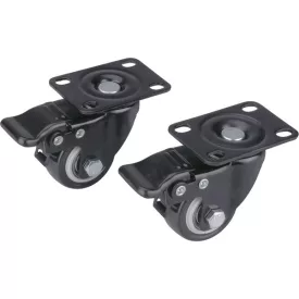   EXTOL PREMIUM készülékgörgő 2 db, önbeálló, rögzítőfékkel, fekete PVC, golyóscsapággyal, 40mm, max. teherbírás: 30 kg/db