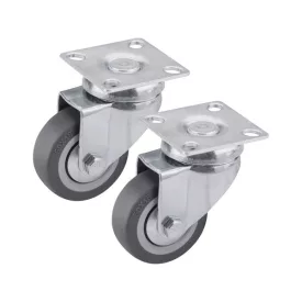   EXTOL PREMIUM készülékgörgő 2 db, önbeálló, szürke gumi, 50mm, golyóscsapággyal, max. teherbírás: 27 kg/db