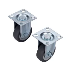   EXTOL PREMIUM készülékgörgő 2 db, fix, szürke gumi, 50mm, max. teherbírás: 27 kg/db
