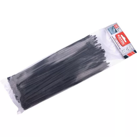 EXTOL PREMIUM kábelkötegelő 3,6×200mm 100db, EXTRA, fekete nylon; UV-, sav- és lúgálló