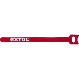   EXTOL PREMIUM kábelkötegelő 12,0×200mm 30db, tépőzáras, többször használható (oldható), piros, nylon