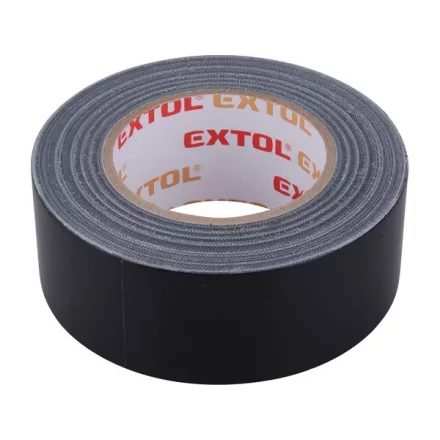 EXTOL PREMIUM ragasztószalag textiles, fekete, 50mm×50m (hobby szalag / duckt tape)