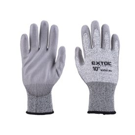   EXTOL PREMIUM vágásbiztos kötött kesztyű, méret 11", poliuretánba mártott tenyér és újhegy, gumírozott mandzsetta