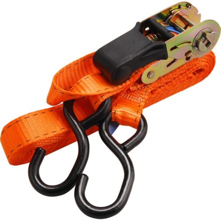 EXTOL PREMIUM 5 év rakományrögzítő gurtni, kampós, max. 800kg; 8m×25mm, EN12195-2,TÜV/GS