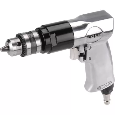 EXTOL PREMIUM gép 2 pneumatikus fúrógép,1-10mm befogás, kulcsos tokmány (3/8"-24UNF) 1.800 1/min, 113l/min, 6,3 Bar, 1/4" tömlőcsatl.,1,1 kg