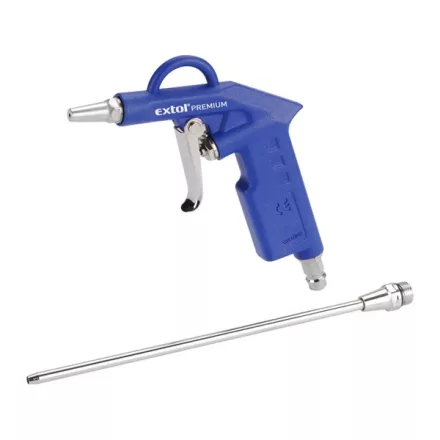EXTOL PREMIUM 5 év lefúvató pisztoly, 21cm fúvókával, max. 8 Bar, 1/4" tömlőcsatlakozó