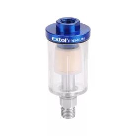   EXTOL PREMIUM 5 év mini levegőszűrő (nedvesség leválasztó), max. 8 Bar, 1/4", 48ml