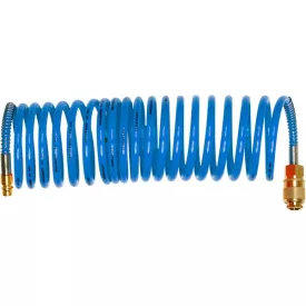   EXTOL PREMIUM légtömlő spirál kompresszorhoz; 8m, 15 Bar, belső átmérő: 6mm, PU, 1/4" gyorscsatlakozóval