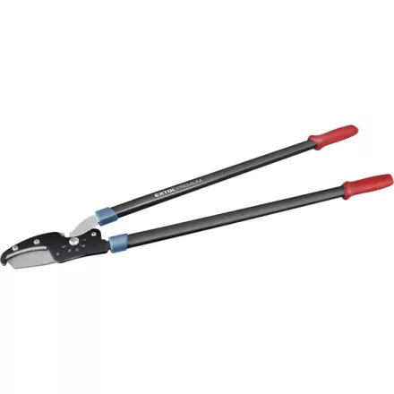 EXTOL PREMIUM 5 év ágvágó olló; 930mm, rávágó, áttételes, tapadásmentes él, max.50mm vágás, SK5 acél penge, trapéz nyél, gumírozott foganty