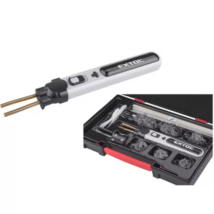 EXTOL PREMIUM akkus műanyag hegesztő- és kapcsozógép, 4V, 2000 mAh Li-ion akku