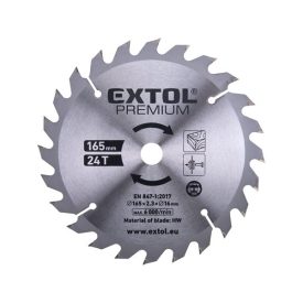   EXTOL PREMIUM tartalék körfűrészlap a 8891822 géphez, keményfémlapkás, 165×2,3×16mm, 24T