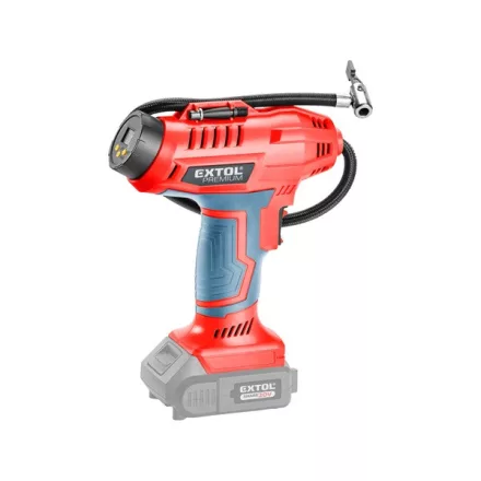 EXTOL PREMIUM gép 2 akkus légkompresszor, Share20V, 20V, Li-ion, AKKU és TÖLTŐ NÉLKÜL!, akku és töltő külön rendelhető