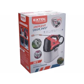   EXTOL PREMIUM gép 2 akkus permetező 7,5L, Share20V, 20V, Li-ion, 1db akku, 1db töltő, 2000 mAh