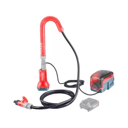 EXTOL PREMIUM akkus esővíz (hordóürítő) szivattyú, Share20V, 80W, szállító telj: 1,9 m3/h, Li-ion, AKKU és TÖLTŐ NÉLKÜL!