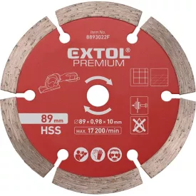   EXTOL PREMIUM gyémántvágó korong, 89mm, szegmenses, a 8893022 mini körfűrészhez, csempére, járólapra