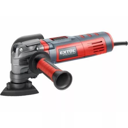 EXTOL PREMIUM gép 2 multifunkciós szerszámgép, 400W; szabályozható rezgésszám: 15.000-22.000/perc, 5 db cserélhető fej, 1,5 kg