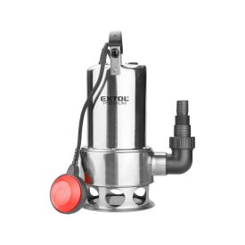   EXTOL PREMIUM gép 2 szennyvíz búvárszivattyú, úszókapcsolóval, 1100W,  INOX ház, szállító teljesítmény: 15 m3/h, max. száll. 9,5m