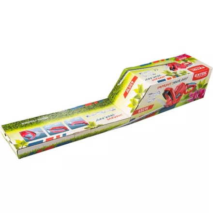 EXTOL PREMIUM gép 2 sövényvágó gép, elektromos 650W; penge hossz: 550mm, max. átvágható átmérő: 20 mm, 1500 1/perc, 3,1 kg