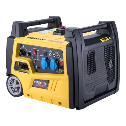 HERON gép Heron, benzinmotoros áramfejlesztő, kézi indítás, 3,0 kVA, 230V, 1 fázisú, inverteres