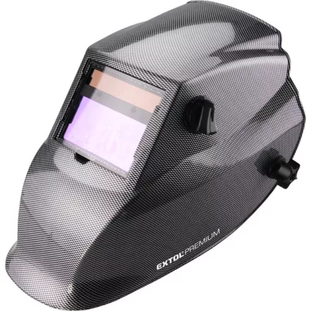 EXTOL PREMIUM 5 év hegesztőpajzs, automatikus, önsötétedő, állítható érzékenység+sötétítés, carbon design