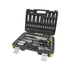   EXTOL CRAFT 3 év dugókulcs klt., CV., racsnis 45fog ; 1/4"  1/2", 94db, 4-32mm, 32db bit (lapos, kereszt,imbusz,torx), gyertyakulcs16&21