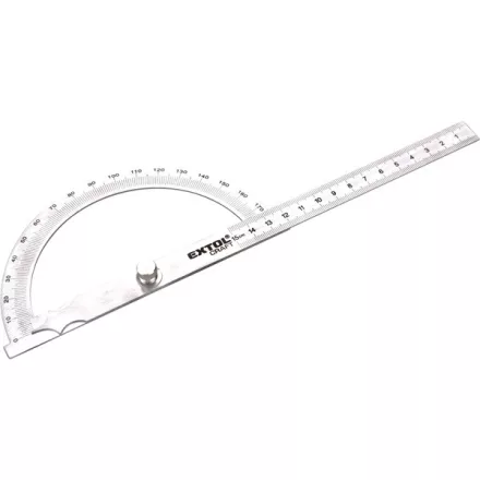 EXTOL CRAFT szögmérő/vonalzó, lakatos, hossz.: 278 mm, Inox, mm beosztás, 0° -180°, vastagság: 1,3 mm